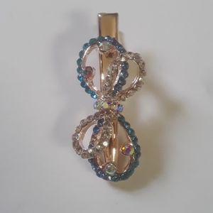2 Rhinestone Hair Clip [Bow Shaped]